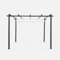 Pérgola em alumínio 3x3m com cobertura deslizante