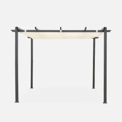 Pérgola em alumínio 3x3m com cobertura deslizante