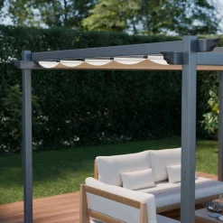 Pérgola em alumínio 3x4m com cobertura deslizante