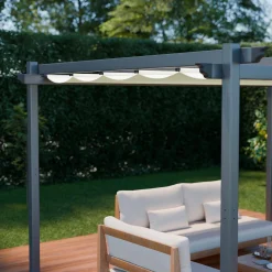 Pérgola em alumínio 3x4m com cobertura deslizante