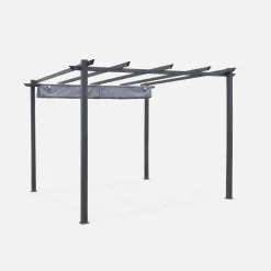 Pérgola em alumínio 3x3m com cobertura deslizante