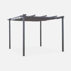 Pérgola em alumínio 3x3m com cobertura deslizante