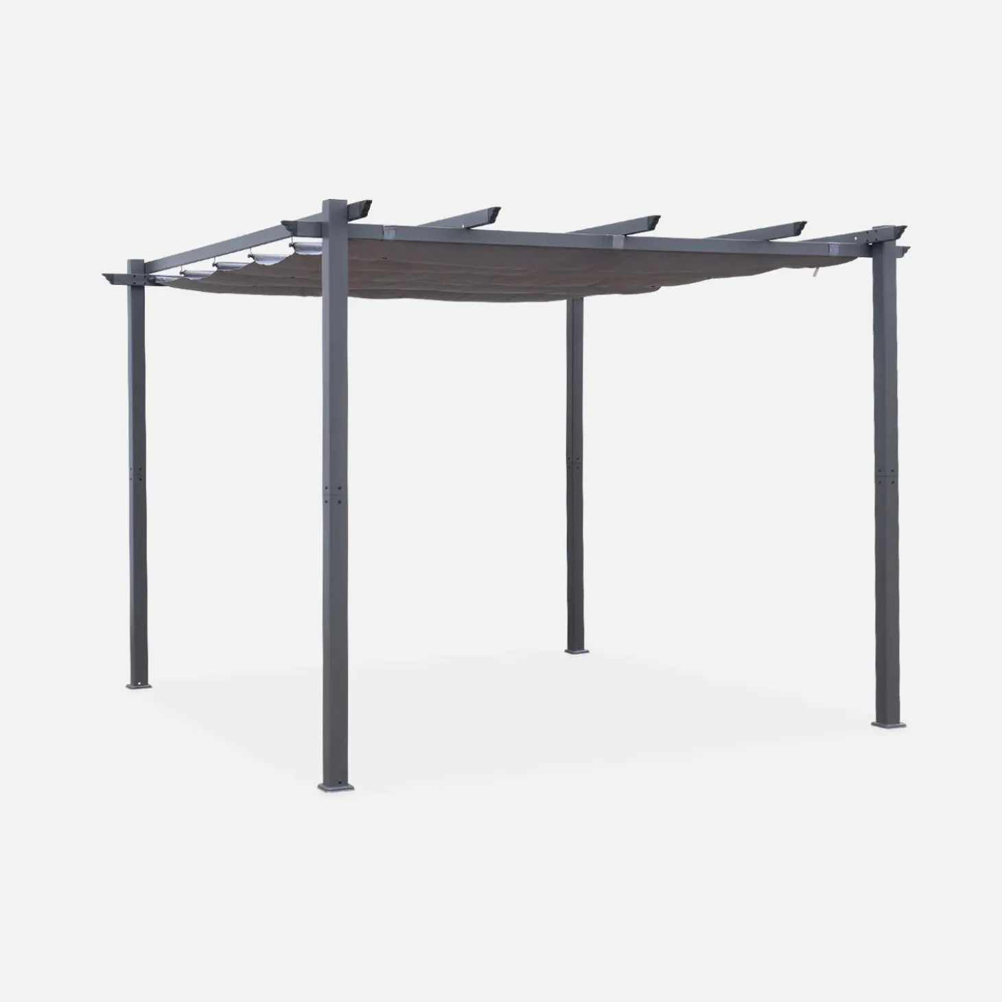 Pérgola em alumínio 3x3m com cobertura deslizante