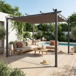 Pérgola em alumínio 3x3m com cobertura deslizante