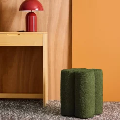 Pufe banqueta trevo bouclé