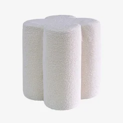 Pufe banqueta trevo bouclé