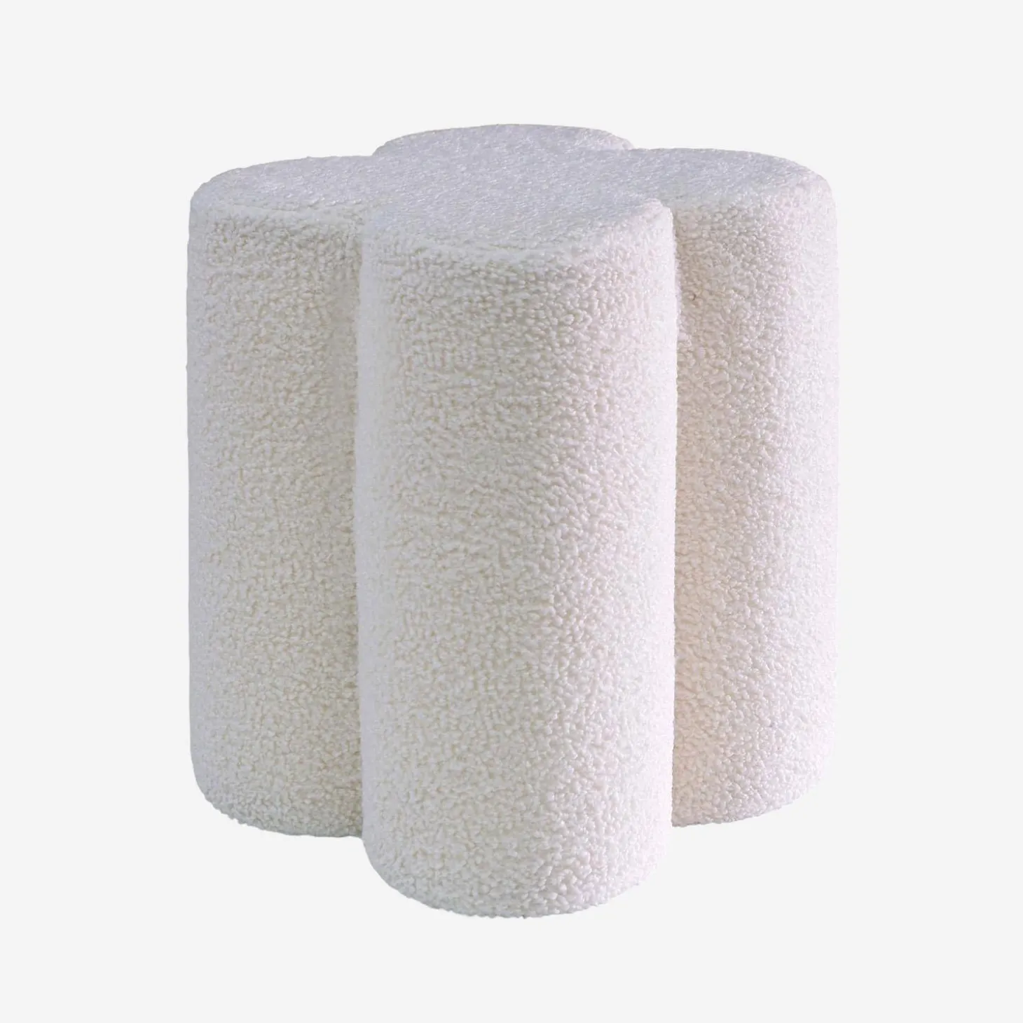 Pufe banqueta trevo bouclé
