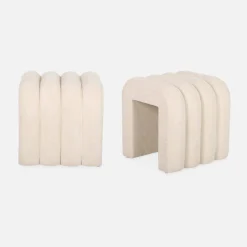 Pufe contemporâneo tecido, set de 2