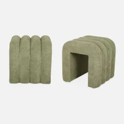 Pufe contemporâneo tecido, set de 2