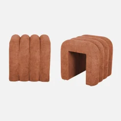 Pufe contemporâneo tecido, set de 2