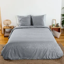 Roupa de cama de poliéster reversível com estampa de zebra para 2 lugares