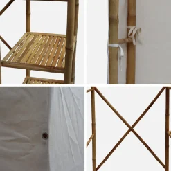 Roupeiro com estrutura em bambu e 3 prateleiras