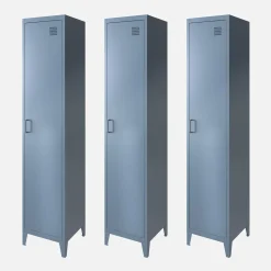 Roupeiro industrial em metal com 4 espaços de armazenamento, set de 3