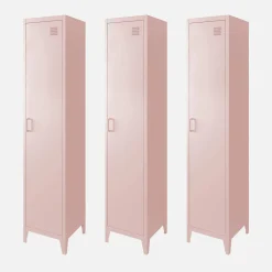 Roupeiro industrial em metal com 4 espaços de armazenamento, set de 3