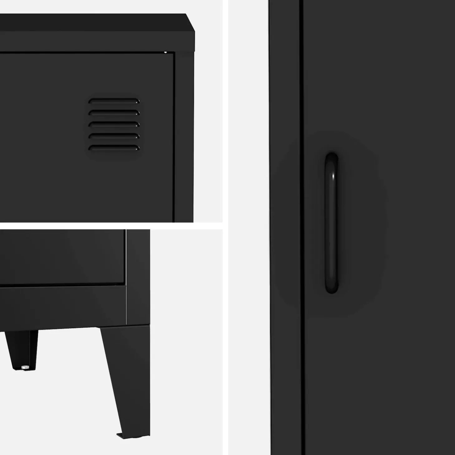 Roupeiro industrial em metal com 4 espaços de armazenamento, set de 3