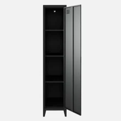 Roupeiro industrial em metal com 4 espaços de armazenamento, set de 3