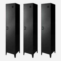 Roupeiro industrial em metal com 4 espaços de armazenamento, set de 3