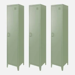 Roupeiro industrial em metal com 4 espaços de armazenamento, set de 3