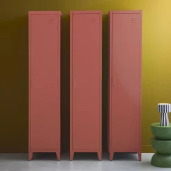 Roupeiro industrial em metal com 4 espaços de armazenamento, set de 3