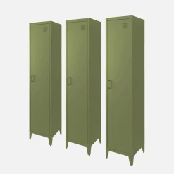 Roupeiro industrial em metal com 4 espaços de armazenamento, set de 3