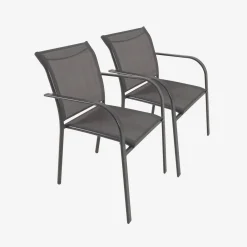 Set de 2 cadeiras de jardim em alumínio e textileno