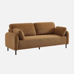 Sofá boucle e base de metal, 3 lugares