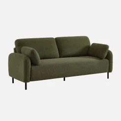 Sofá boucle e base de metal, 3 lugares