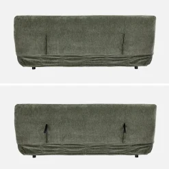Sofá-cama conversível em tecido chenille, 3 lugares
