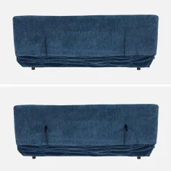 Sofá-cama conversível em tecido chenille, 3 lugares