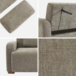 Sofá-cama conversível em tecido, 3 lugares