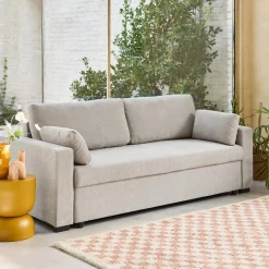 Sofá-cama conversível em tecido, 3 lugares
