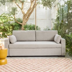 Sofá-cama conversível em tecido, 3 lugares