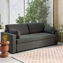 Sofá-cama conversível em tecido, 3 lugares