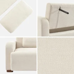 Sofá-cama conversível em tecido, 3 lugares