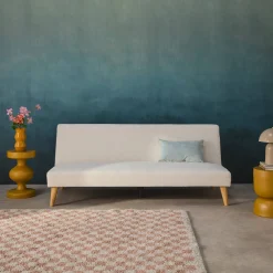 Sofá-cama conversível em tecido bouclé, 3 lugares