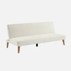 Sofá-cama conversível em tecido bouclé, 3 lugares