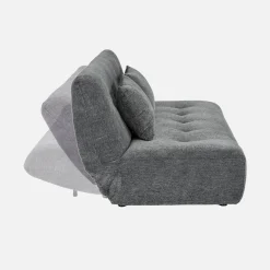 Sofá-cama conversível em tecido chenille, 3 lugares