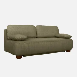 Sofá-cama conversível em veludo canelado, 3 lugares