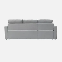 Sofá-cama de canto em tecido, 3 lugares
