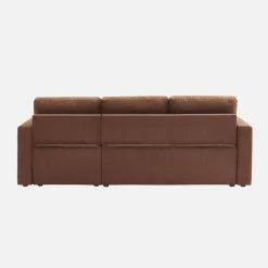Sofá-cama de canto em veludo canelado, 3 lugares