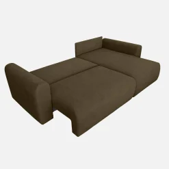 Sofá-cama de canto reversível em tecido chenille, 3 lugares