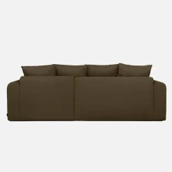 Sofá-cama de canto reversível em tecido chenille, 3 lugares