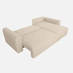 Sofá-cama de canto reversível em tecido chenille, 3 lugares