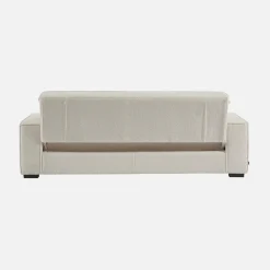 Sofá-cama em tecido bouclé creme, 3 lugares