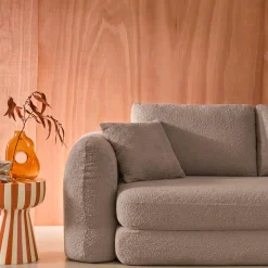 Sofá-cama em tecido bouclé, 3 lugares