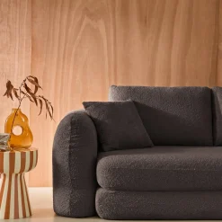 Sofá-cama em tecido bouclé, 3 lugares