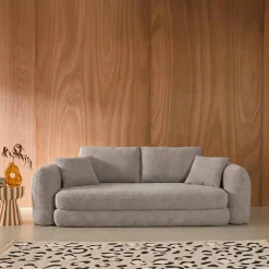 Sofá-cama em tecido bouclé, 3 lugares