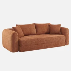 Sofá-cama em tecido bouclé, 3 lugares