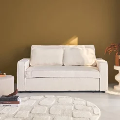 Sofá-cama em tecido bouclé, 2 lugares