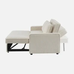 Sofá-cama em tecido bouclé, 2 lugares